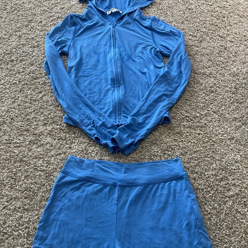 I.AM.GIA Blue Hoodie and Shorts Set